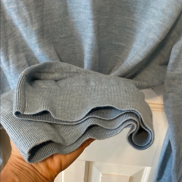 Callaway 100% Merino Wool Turquoise V-Neck Sweater Preppy Business Casual - Picture 5 of 9